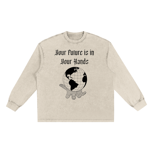 Snow Washed Frayed Edge T-Shirt