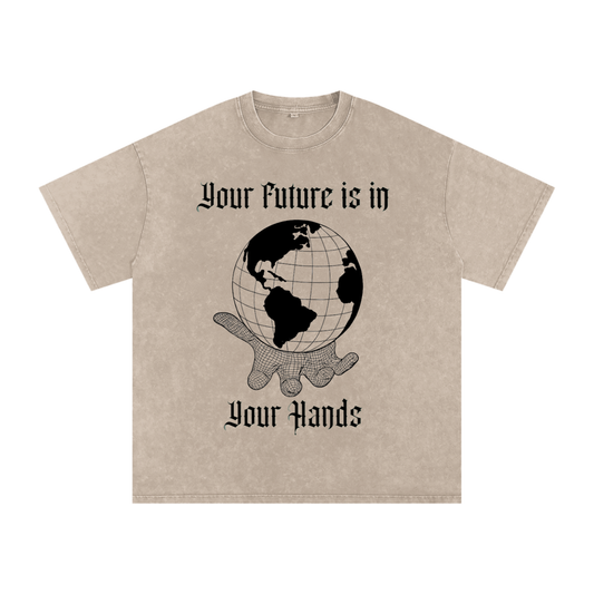 “FUTURE” Washed Oversized Cotton Tee